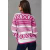 imageDokotoo Sweaters for Women Casual Loose Crewneck Long Sleeve Pullover Sweater Tops Boho TopsRose Red