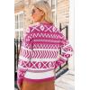 imageDokotoo Sweaters for Women Casual Loose Crewneck Long Sleeve Pullover Sweater Tops Boho TopsRose Red