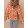imageDokotoo Warm Quilted Jackets for Women Long Sleeve Floral Print Button Down Puffer Jacket Coats with PocketsOrange