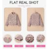 imageDokotoo Warm Quilted Jackets for Women Long Sleeve Floral Print Button Down Puffer Jacket Coats with PocketsPink