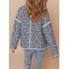 imageDokotoo Warm Quilted Jackets for Women Long Sleeve Floral Print Button Down Puffer Jacket Coats with PocketsSky Blue