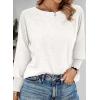 imageDokotoo White Womens Tops Blouses for Women Dressy Casual Fall Fashion 2025 Outfits Clothes Long Sleeve Tops Shirts Tshirts Trendy Womens Flowy Work Loose Fit Basic T Shirts Plus Size Tunic Teacher