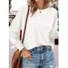 imageDokotoo White Womens Tops Blouses for Women Dressy Casual Fall Fashion 2025 Outfits Clothes Long Sleeve Tops Shirts Tshirts Trendy Womens Flowy Work Loose Fit Basic T Shirts Plus Size Tunic Teacher