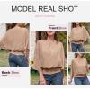 imageDokotoo Women Blouses Dressy Casual 34 Length Sleeve Womens Tops Boat Neck Batwing Dolman TopPale Khaki