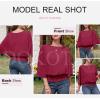 imageDokotoo Women Blouses Dressy Casual 34 Length Sleeve Womens Tops Boat Neck Batwing Dolman TopRed Dahlia