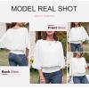 imageDokotoo Women Blouses Dressy Casual 34 Length Sleeve Womens Tops Boat Neck Batwing Dolman TopWhite