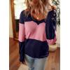 imageDokotoo Women Blouses Dressy Casual Color Block Long Sleeve Shirts V Neck Tops Fall Outfits 2025Blue Stripe