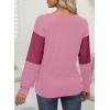 imageDokotoo Women Blouses Dressy Casual Color Block Long Sleeve Shirts V Neck Tops Fall Outfits 2025Bonbon