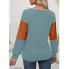 imageDokotoo Women Blouses Dressy Casual Color Block Long Sleeve Shirts V Neck Tops Fall Outfits 2025Canton