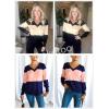 imageDokotoo Women Blouses Dressy Casual Color Block Long Sleeve Shirts V Neck Tops Fall Outfits 2025Color Black