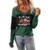 imageDokotoo Women Blouses Dressy Casual Color Block Long Sleeve Shirts V Neck Tops Fall Outfits 2025X1 Blackish Green