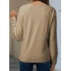 imageDokotoo Women Blouses Dressy Casual V Neck Long Sleeve Shirts Buttons Hollow Out Lace Embroidered TopsApricot