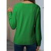 imageDokotoo Women Blouses Dressy Casual V Neck Long Sleeve Shirts Buttons Hollow Out Lace Embroidered TopsBright Green