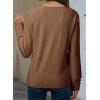 imageDokotoo Women Blouses Dressy Casual V Neck Long Sleeve Shirts Buttons Hollow Out Lace Embroidered TopsCamel