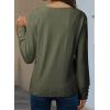 imageDokotoo Women Blouses Dressy Casual V Neck Long Sleeve Shirts Buttons Hollow Out Lace Embroidered TopsLeaf Green