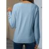 imageDokotoo Women Blouses Dressy Casual V Neck Long Sleeve Shirts Buttons Hollow Out Lace Embroidered TopsMyosotis