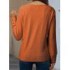 imageDokotoo Women Blouses Dressy Casual V Neck Long Sleeve Shirts Buttons Hollow Out Lace Embroidered TopsOrange