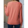 imageDokotoo Women Blouses Dressy Casual V Neck Long Sleeve Shirts Buttons Hollow Out Lace Embroidered TopsPale Chestnut