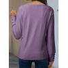 imageDokotoo Women Blouses Dressy Casual V Neck Long Sleeve Shirts Buttons Hollow Out Lace Embroidered TopsPurple