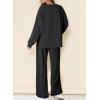 imageDokotoo Womens 2 Piece Outfits Sweatshirt Lounge Sets Textured Long Sleeve Tops and Drawstring Pants SweatsuitBlack