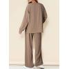 imageDokotoo Womens 2 Piece Outfits Sweatshirt Lounge Sets Textured Long Sleeve Tops and Drawstring Pants SweatsuitDune