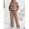 imageDokotoo Womens 2 Piece Outfits Sweatshirt Lounge Sets Textured Long Sleeve Tops and Drawstring Pants SweatsuitDune