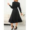imageDokotoo Womens 2024 Wrap VNeck Twist Knot Long Sleeve Empire Waist Midi Maxi Dress ALine Ruched Flowy Dress with PocketsBlack