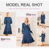 imageDokotoo Womens 2024 Wrap VNeck Twist Knot Long Sleeve Empire Waist Midi Maxi Dress ALine Ruched Flowy Dress with PocketsBlue