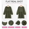 imageDokotoo Womens 2025 Casual Dresses Smocked Crewneck Button Up Long Sleeve Empire Waist ALine Mini DressGreen