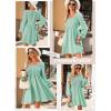 imageDokotoo Womens 2025 Casual Dresses Smocked Crewneck Button Up Long Sleeve Empire Waist ALine Mini DressMint Green