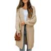 imageDokotoo Womens 2025 Fashion Casual Open Front Long Sleeve Chunky Cable Knit Cardigans Sweaters Outerwear CoatsApricot