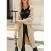 imageDokotoo Womens 2025 Fashion Casual Open Front Long Sleeve Chunky Cable Knit Cardigans Sweaters Outerwear CoatsApricot