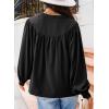 imageDokotoo Womens Blouses Tops for Women Trendy V Neck Smocked Blouses for Women Dressy Casual Long Sleeve Shirts for WomenBlack