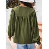 imageDokotoo Womens Blouses Tops for Women Trendy V Neck Smocked Blouses for Women Dressy Casual Long Sleeve Shirts for WomenGreen