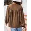 imageDokotoo Womens Blouses Tops for Women Trendy V Neck Smocked Blouses for Women Dressy Casual Long Sleeve Shirts for WomenKhaki
