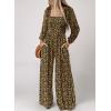imageDokotoo Womens Casual Loose Overalls Jumpsuits One Piece Long Sleeve Printed Wide Leg Long Pant Rompers With PocketsBlack1