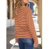 imageDokotoo Womens Casual Striped Long Sleeve Tops Crew Neck Knit Basic T ShirtsAorange Stripe