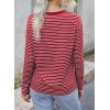 imageDokotoo Womens Casual Striped Long Sleeve Tops Crew Neck Knit Basic T ShirtsChristmas Red Stripe 2
