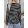 imageDokotoo Womens Casual Striped Long Sleeve Tops Crew Neck Knit Basic T ShirtsChristmas White Stripe 2