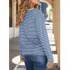 imageDokotoo Womens Casual Striped Long Sleeve Tops Crew Neck Knit Basic T ShirtsNavy Stripe