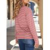 imageDokotoo Womens Casual Striped Long Sleeve Tops Crew Neck Knit Basic T ShirtsPink Stripe