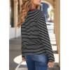 imageDokotoo Womens Casual Striped Long Sleeve Tops Crew Neck Knit Basic T ShirtsRed White Stripe