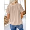 imageDokotoo Womens Casual Summer T Shirts Short Sleeve V Neck Tops TshirtsApricot