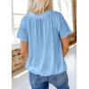 imageDokotoo Womens Casual Summer T Shirts Short Sleeve V Neck Tops TshirtsBeau Blue