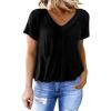 imageDokotoo Womens Casual Summer T Shirts Short Sleeve V Neck Tops TshirtsBlack