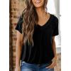 imageDokotoo Womens Casual Summer T Shirts Short Sleeve V Neck Tops TshirtsBlack