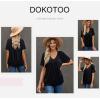 imageDokotoo Womens Casual Summer T Shirts Short Sleeve V Neck Tops TshirtsBlack