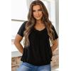 imageDokotoo Womens Casual Summer T Shirts Short Sleeve V Neck Tops TshirtsBlack