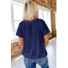 imageDokotoo Womens Casual Summer T Shirts Short Sleeve V Neck Tops TshirtsBlue