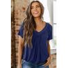 imageDokotoo Womens Casual Summer T Shirts Short Sleeve V Neck Tops TshirtsBlue